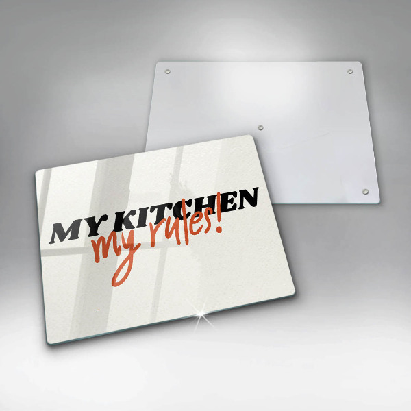 Chopping board The inscription My Kitchen My Rules