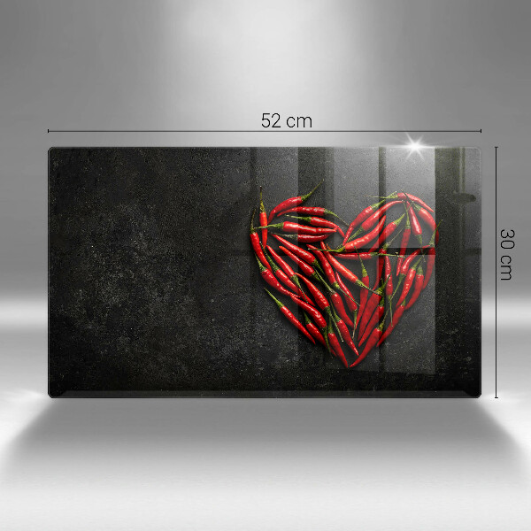 Chopping board Chili peppers heart