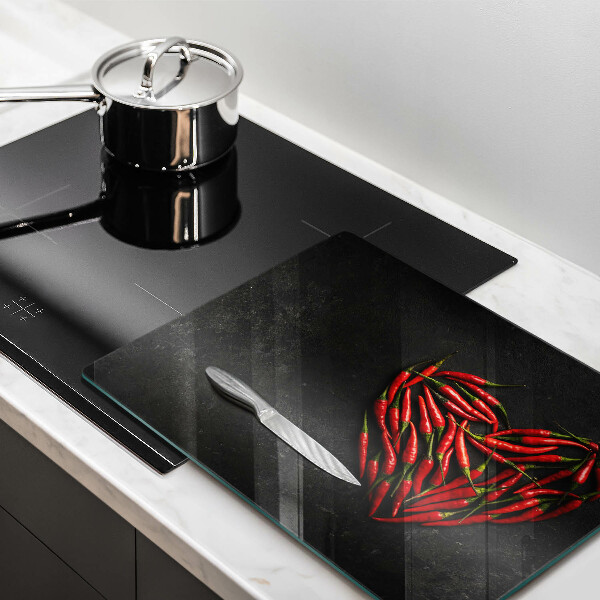 Chopping board Chili peppers heart