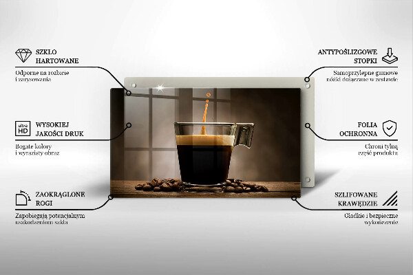 Chopping board Glass and coffee beans