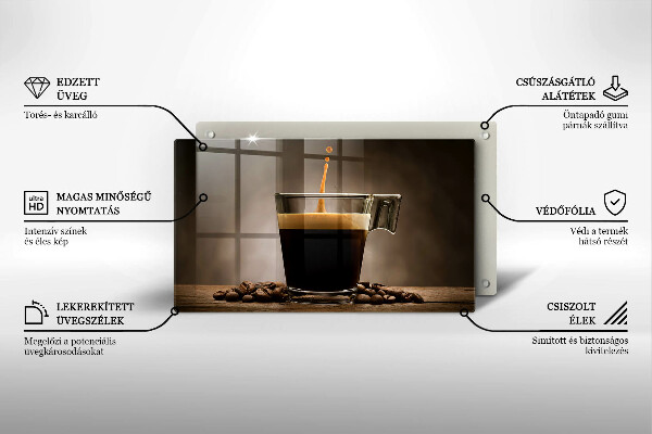 Chopping board Glass and coffee beans