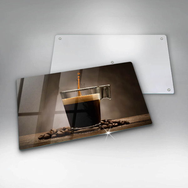 Chopping board Glass and coffee beans