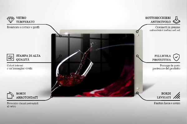 Chopping board glass Red wine glass