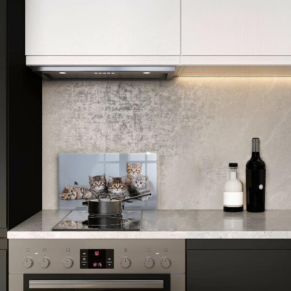 Chopping board glass Sweet small cats