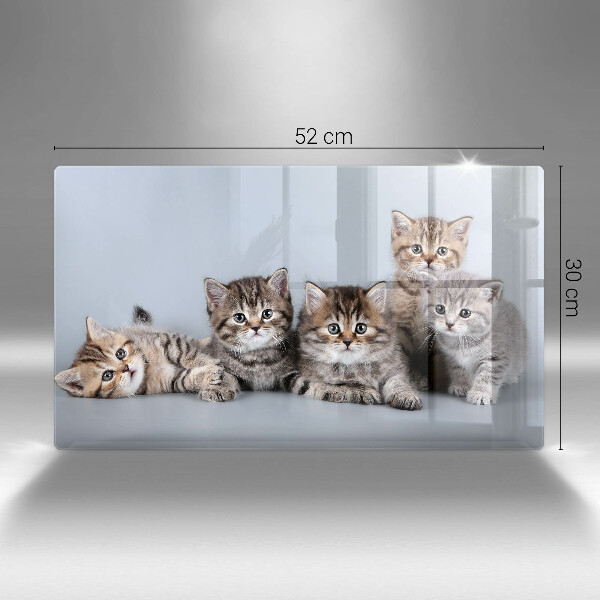 Chopping board glass Sweet small cats