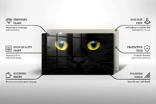 Chopping board glass Animal cat eyes