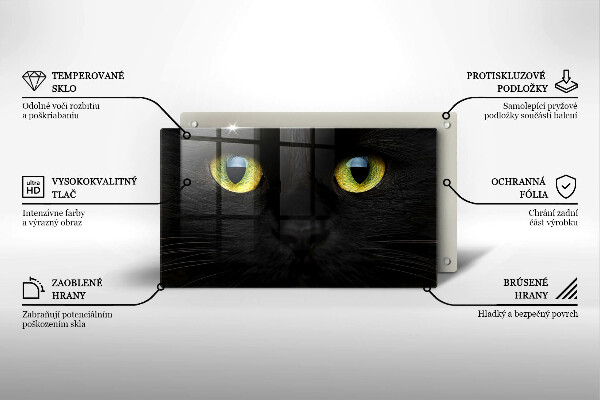 Chopping board glass Animal cat eyes