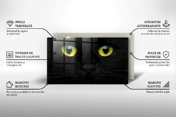 Chopping board glass Animal cat eyes