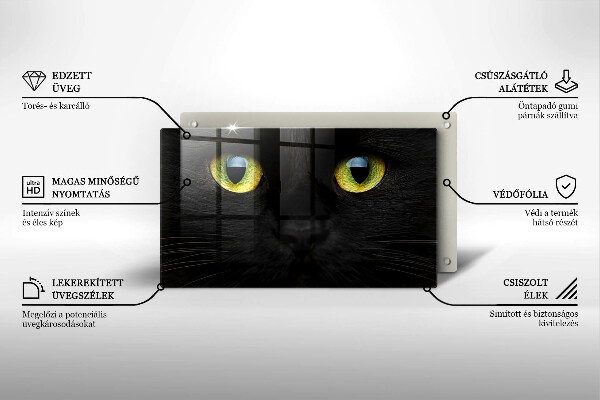 Chopping board glass Animal cat eyes