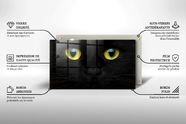 Chopping board glass Animal cat eyes