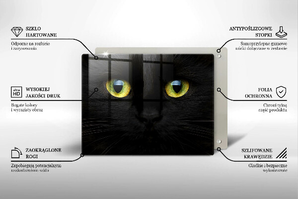 Chopping board glass Animal cat eyes