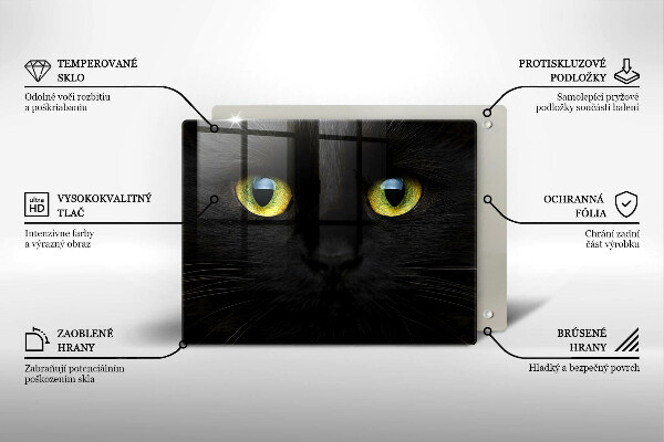 Chopping board glass Animal cat eyes