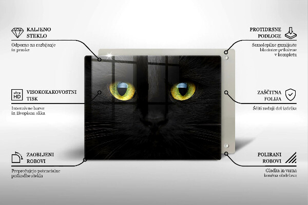 Chopping board glass Animal cat eyes