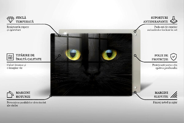 Chopping board glass Animal cat eyes