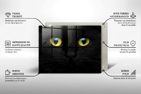 Chopping board glass Animal cat eyes