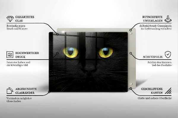 Chopping board glass Animal cat eyes