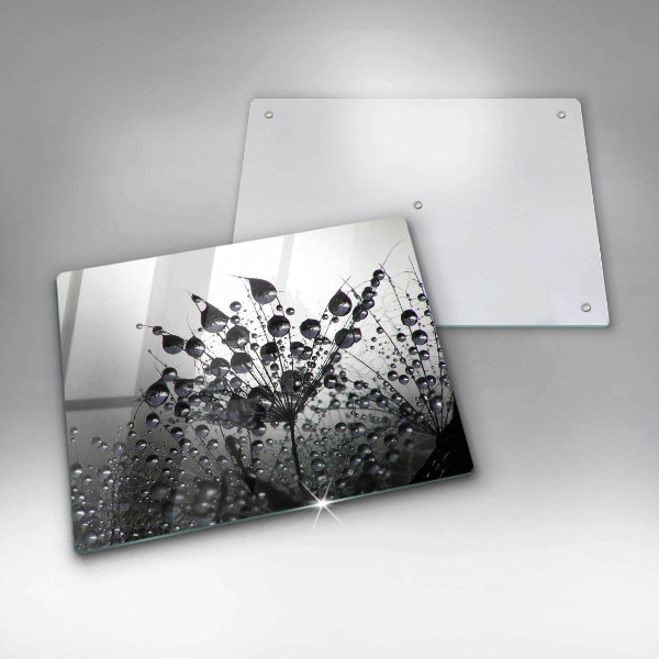 Chopping board glass Dandelions and dew