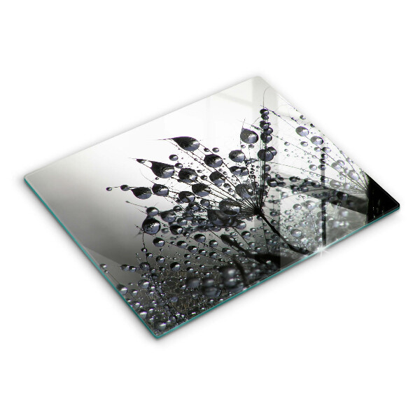Chopping board glass Dandelions and dew