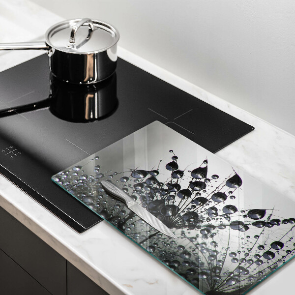 Chopping board glass Dandelions and dew