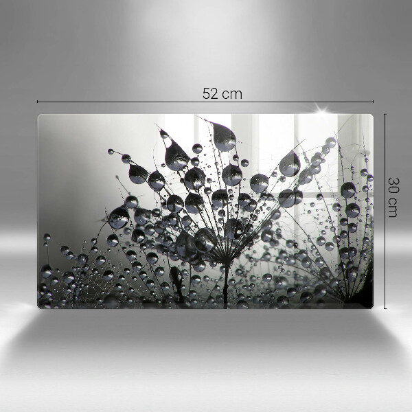 Chopping board glass Dandelions and dew