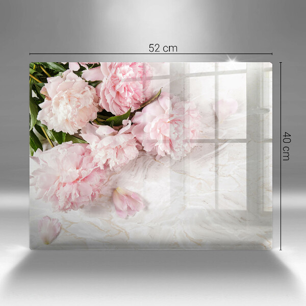 Chopping board glass Delicate roses flowers