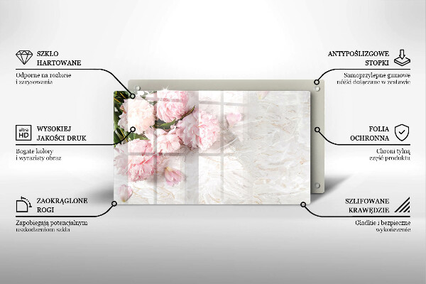 Chopping board glass Delicate roses flowers