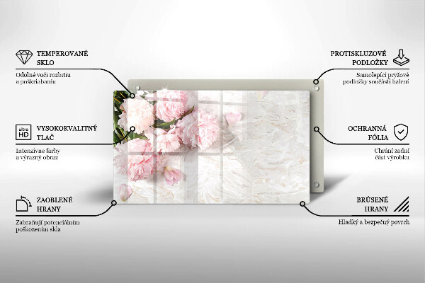 Chopping board glass Delicate roses flowers