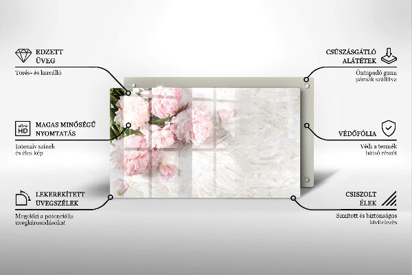 Chopping board glass Delicate roses flowers