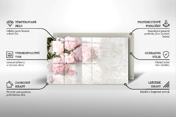 Chopping board glass Delicate roses flowers