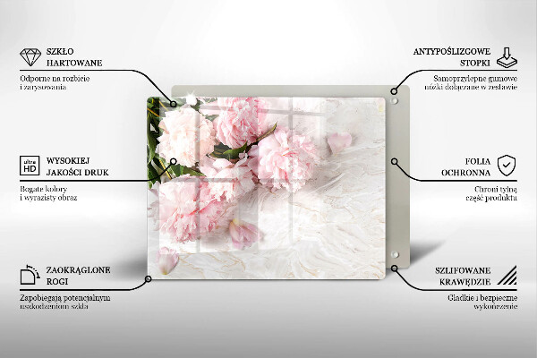 Chopping board glass Delicate roses flowers