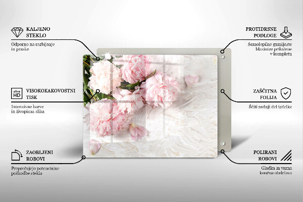 Chopping board glass Delicate roses flowers