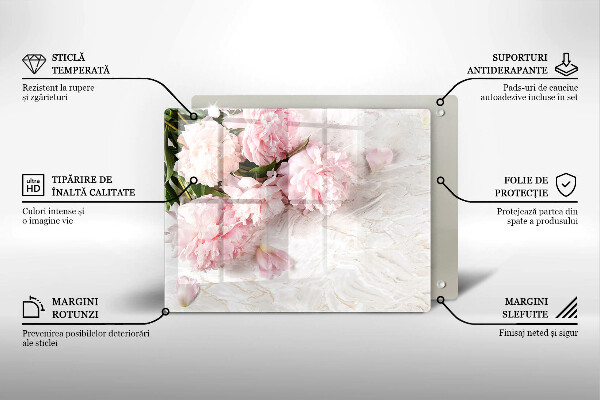 Chopping board glass Delicate roses flowers