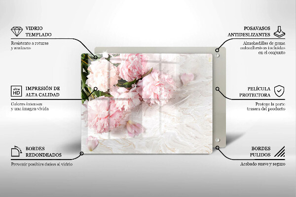 Chopping board glass Delicate roses flowers