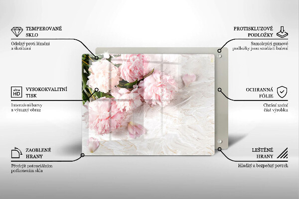 Chopping board glass Delicate roses flowers