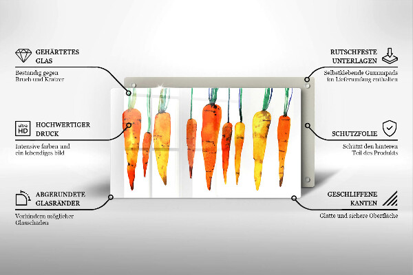 Chopping board glass Carrot illustration