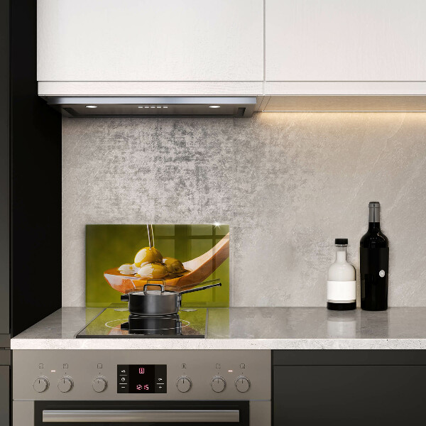 Chopping board glass Oliwa and olives