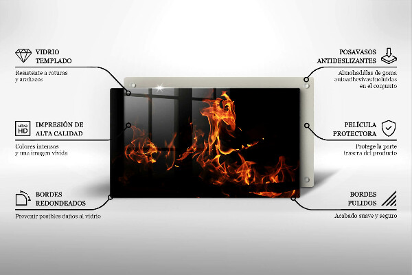 Chopping board Fire flame