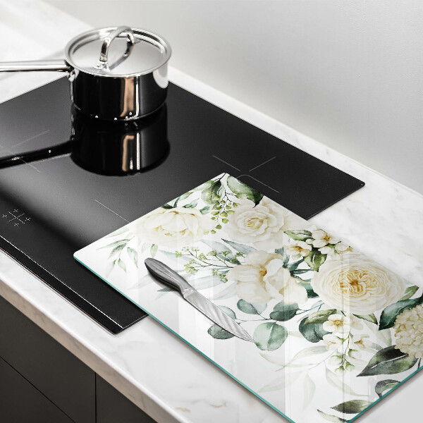 Chopping board Watercolor flowers