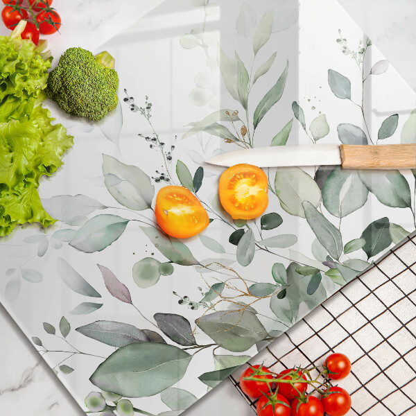 Chopping board Watercolor plants