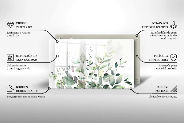 Chopping board Watercolor plants