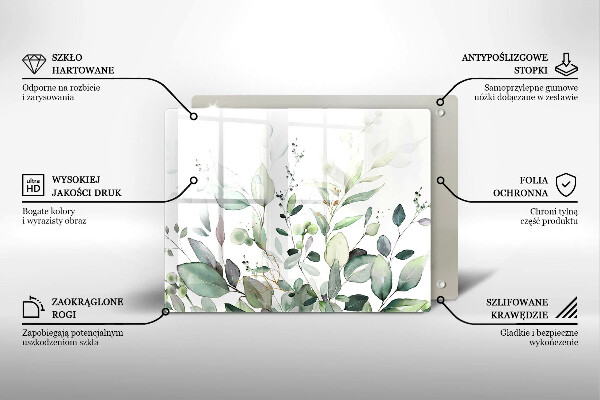 Chopping board Watercolor plants