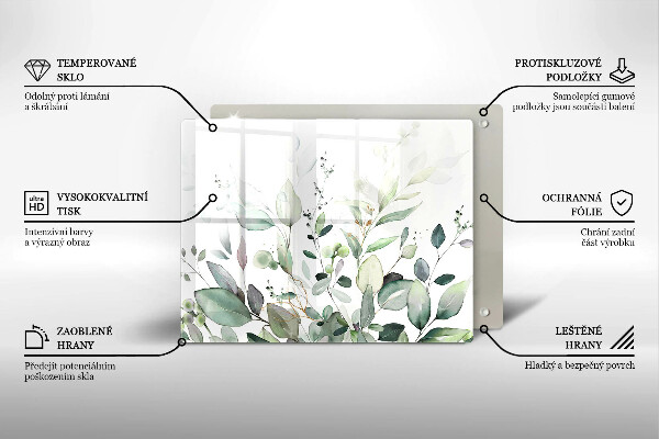 Chopping board Watercolor plants