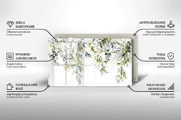 Chopping board Decorative leaves and flowers
