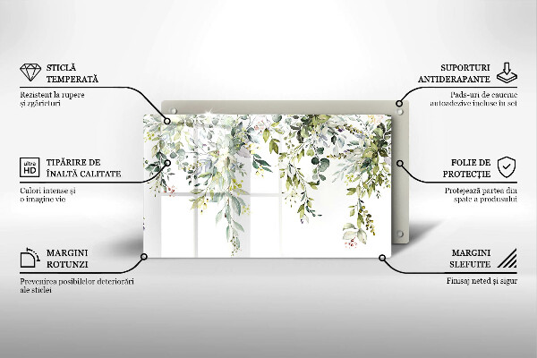 Chopping board Decorative leaves and flowers