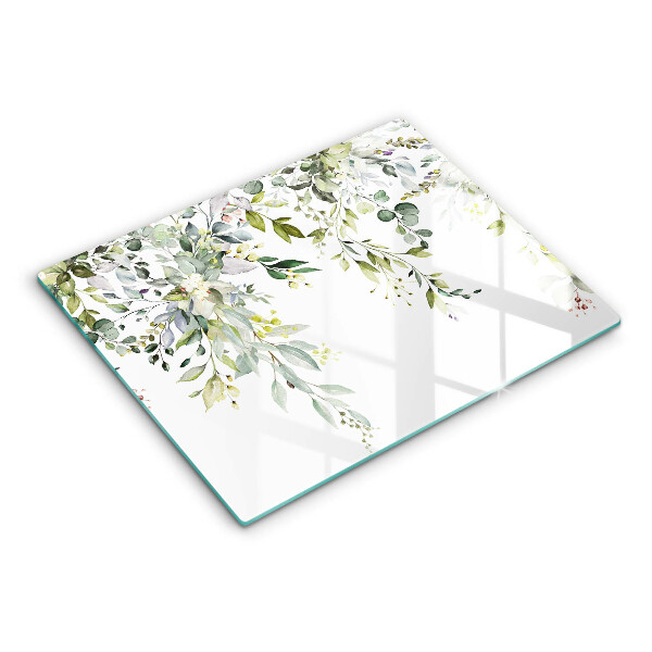 Chopping board Decorative leaves and flowers