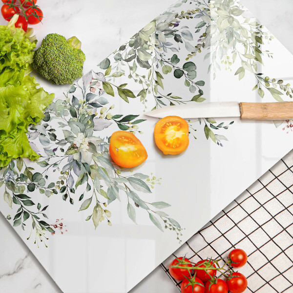 Chopping board Decorative leaves and flowers