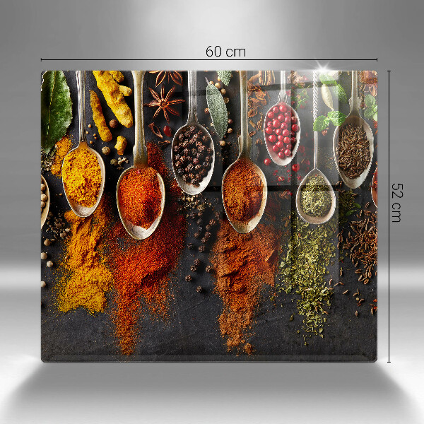 Chopping board Spoons with spices