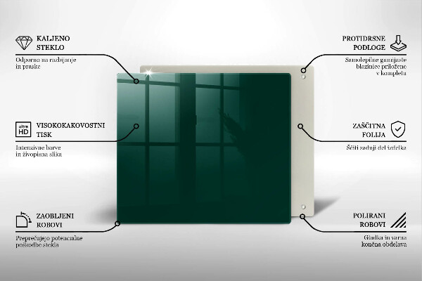 Glass worktop protector Green color