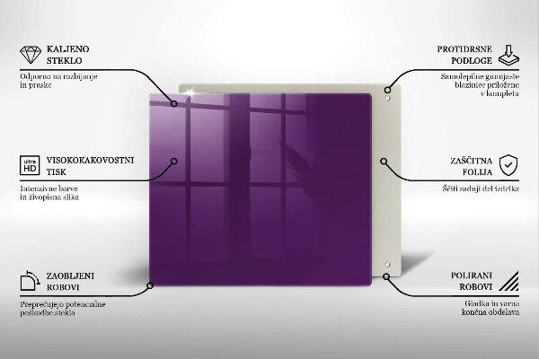 Glass worktop protector Violet colour