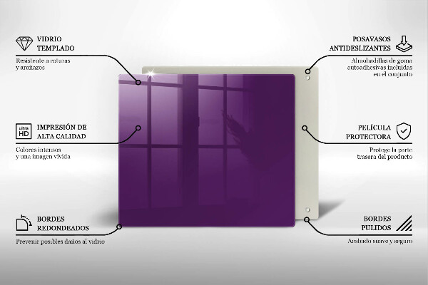 Glass worktop protector Violet colour